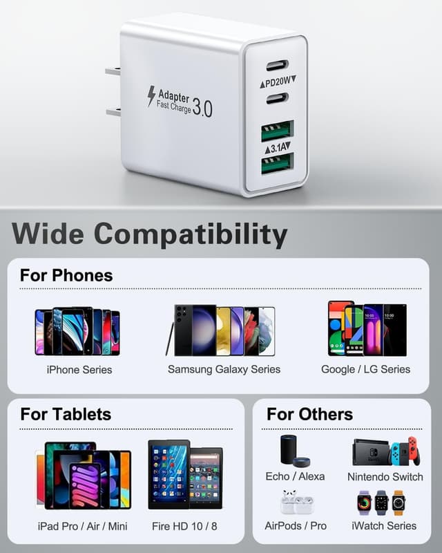 Thumbnail 5 de 2-Pack 40W USB-C Charger Block ⚡