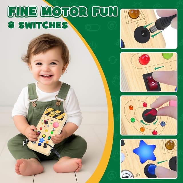 Detalle de SUNACE Montessori Busy Board 8 Schalter