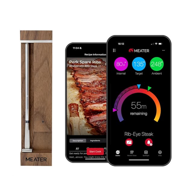 Detalle de MEATER Pro Smart Bluetooth Wireless Meat Thermometer (Long-Range) for BBQ, Oven, Smoker, and Air Fryer