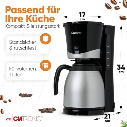 Thumbnail 4 de Clatronic KA 3327 cafetera filtro 1 l con jarra térmica