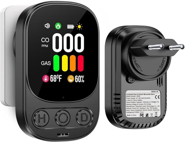 Detalle de Gedsffati HD08 rilevatore gas e CO