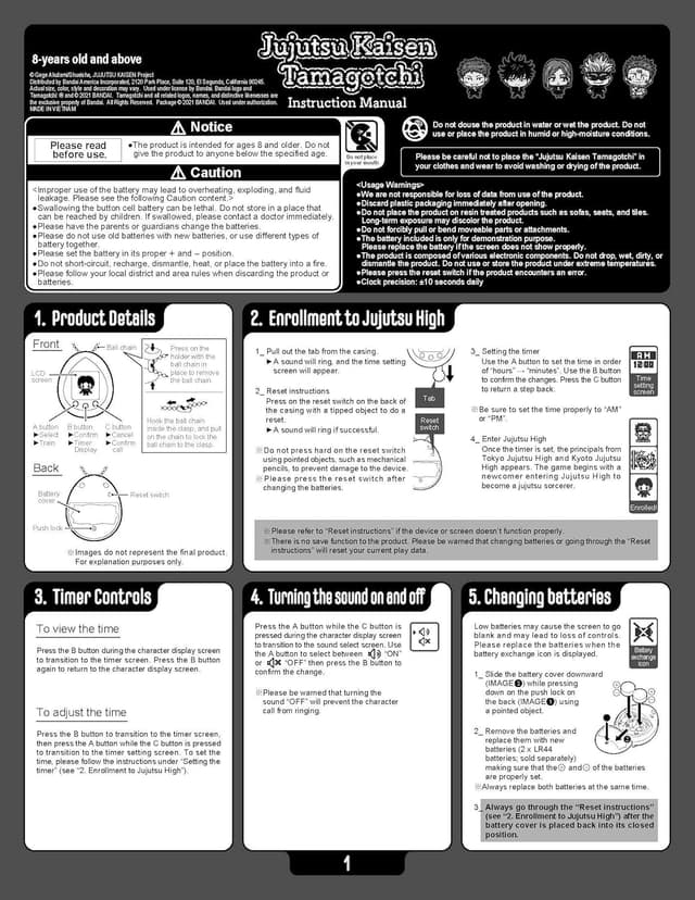 Detalle de Tamagotchi Nano x Jujutsu Kaisen (Sukuna ver.) — Amazon Exclusive mini training device