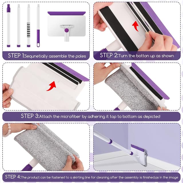 Thumbnail 5 de 60" Extendable Baseboard Cleaner Tool with 5 Pads 🧹