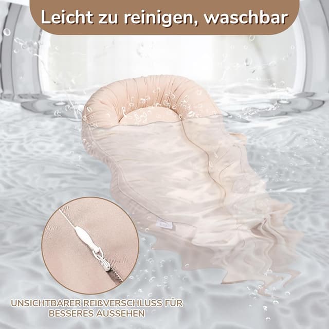 Thumbnail 6 de EAQ Babynest Nestchen 100 Baumwolle Beige