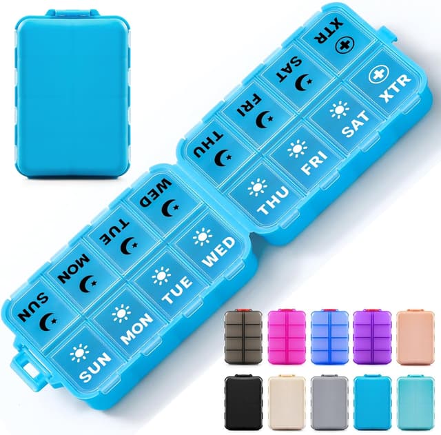 Imagen de Foldable Weekly Pill Organizer 7-Day, 2x Daily ๐ en OfertitasTOP