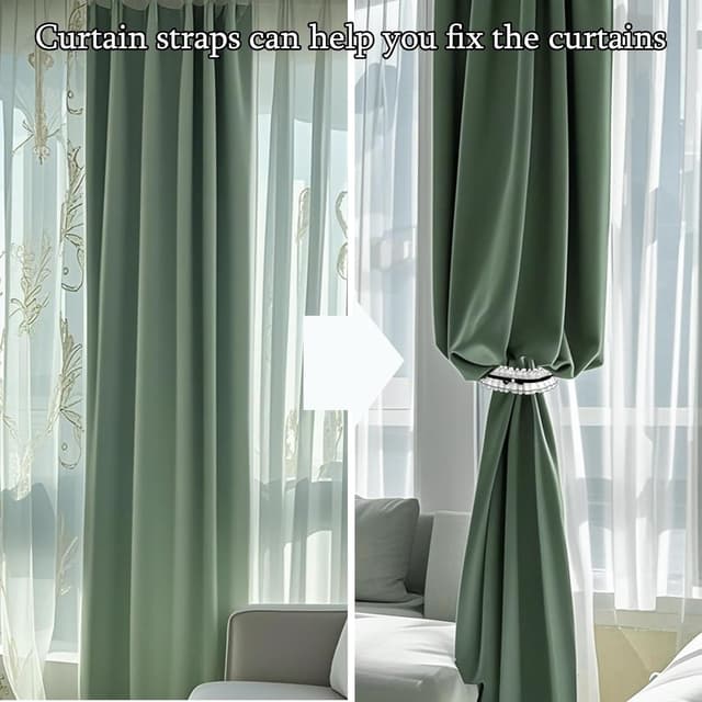 Detalle 2 de LIANCHEN Gestrickte Vorhang Halter 48 cm