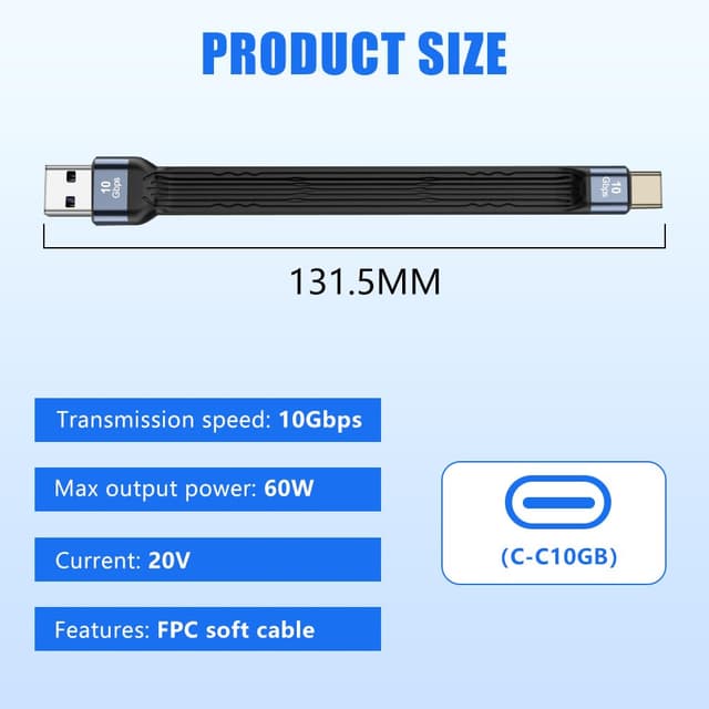 Detalle 2 de OFFCUP USB-C Kabel Kurz 60W 13 cm