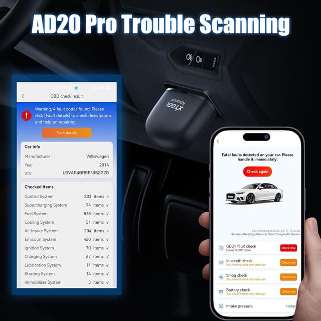 Detalle 2 de XTOOL AD20 Pro scanner OBD2 BT5.0