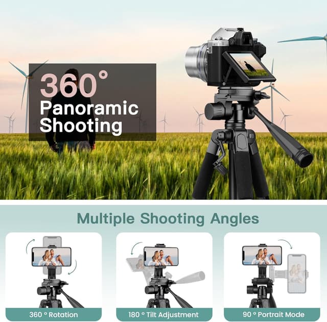 Detalle 2 de Victiv 2026 Stativ 172 cm für Kamera und Smartphone