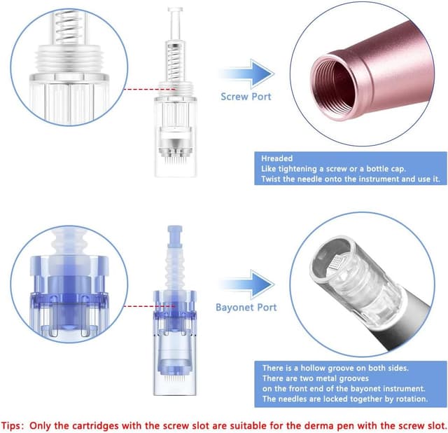 Detalle de LOPHE 12 cartouches de rechange jetables pour dermapen micro-aiguilles (36 micro-aiguilles) – bleu baïonnette