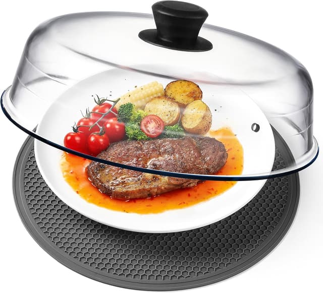 Detalle de Snuvid 2 in 1 Glass Microwave Splatter Guard 10in