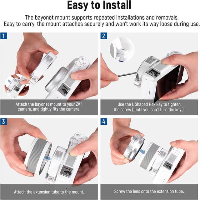 Thumbnail 5 de NEEWER 18mm wide angle and 10X macro lens for Sony ZV1