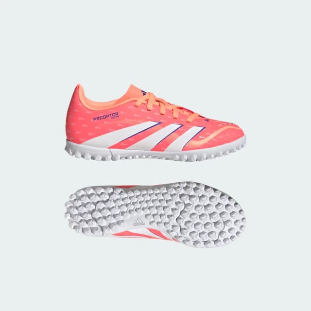 Detalle de adidas Predator Club bota de moqueta naranja