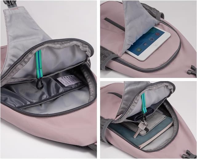 Detalle de WATERFLY Crossbody Sling Backpack Sling Bag Travel Hiking Chest Bag (Pink)