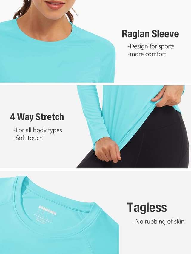 Detalle 2 de TACVASEN women’s long sleeve UV sun protection top (UPF 50+)