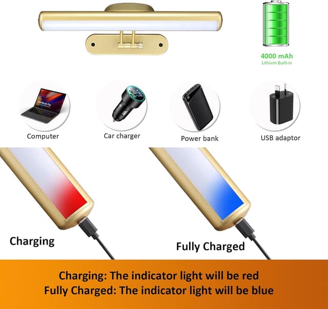 Detalle de MIOBLUE Bild Licht mit Fernbedienung, batteriebetrieben – dimmbar und mit Timer für Wandbilder