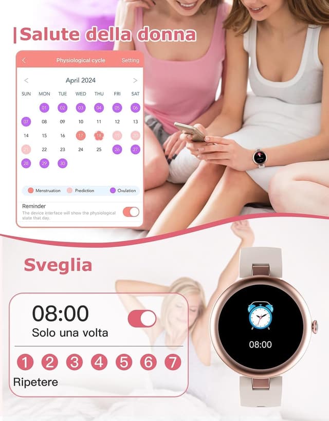 Detalle 1 de SHANG WING smartwatch donna con SpO2