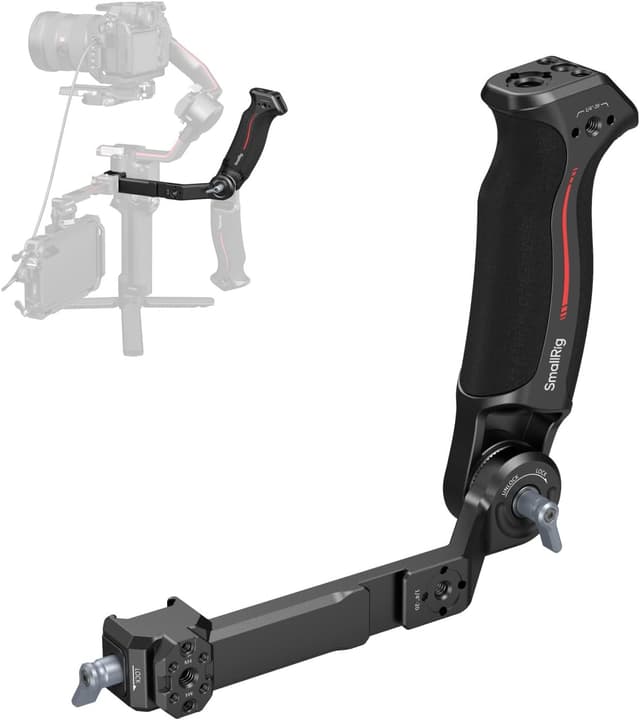 Detalle de SMALLRIG Sling Handle für DJI RS 5/RS 2/RSC 2/RS 3/RS 4 – verstellbarer Gimbal-Handgriff mit QD-Buchse