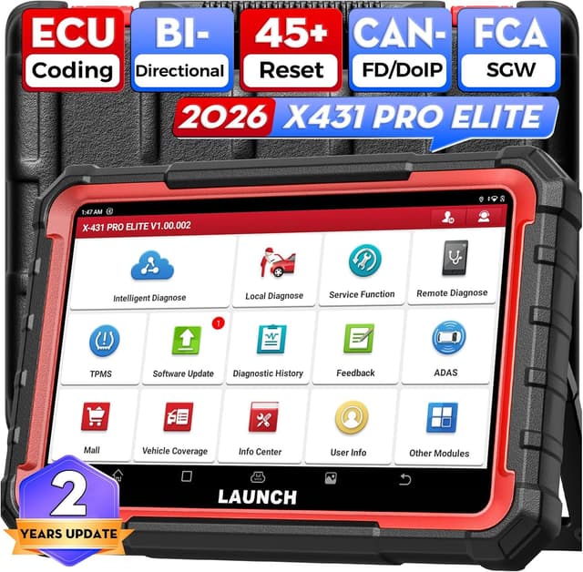 Detalle de LAUNCH X431 Pro Elite OBD2 Diagnostic Tool (Bi-Directional, ECU Coding & 38+ Service Functions)