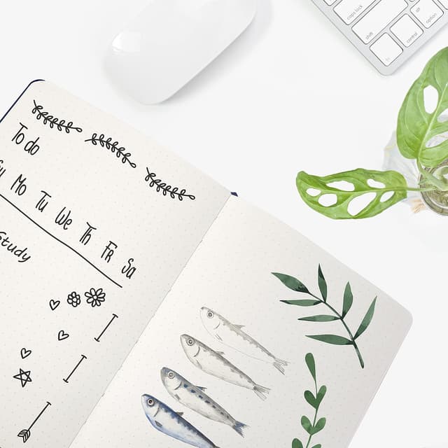 Detalle 2 de Stationery Island Quaderni A5 Bullet Journal puntinato (Mirtillo) – 180 pagine da 120 gsm