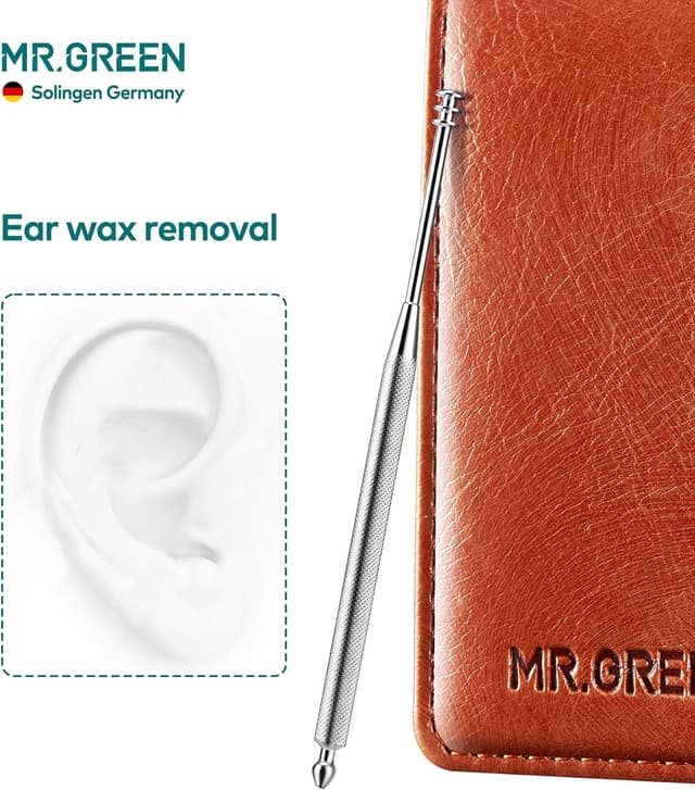 Detalle 2 de MR.GREEN Nail Clipper Set (MR-6103) – stainless steel nail care tools with leather-style case