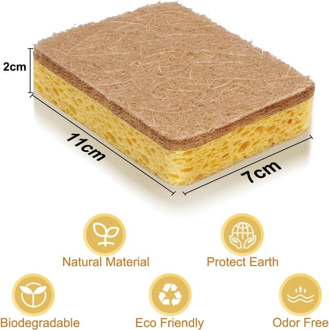 Thumbnail 4 de Eco Sponge 8 Pack compostable dish sponges 🧽