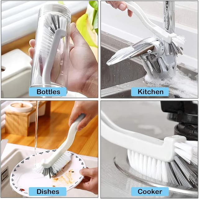 Detalle de OTOP0 10-teilges Spalt-Reinigungsbürsten-Set mit harten Borsten für Küche, Bad & Fugen