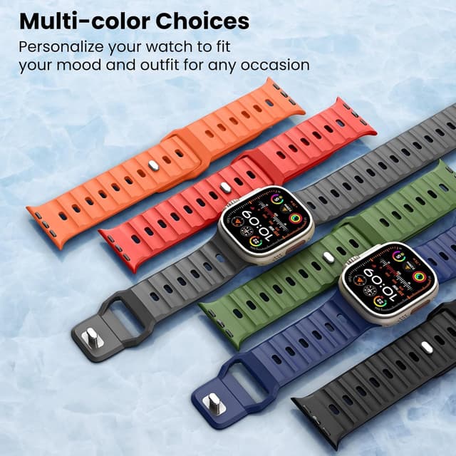 Detalle 2 de TiMOVO 6 Pack Sport Strap for Apple Watch Ultra & Series (water-resistant silicone, 27 mm wide)