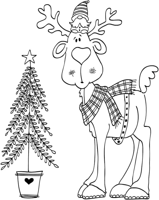 Detalle de Rayher Holzstempel „Wichtel im Glück“ (29256000), 7 x 9 cm für weihnachtliche Karten, Anhänger & mehr