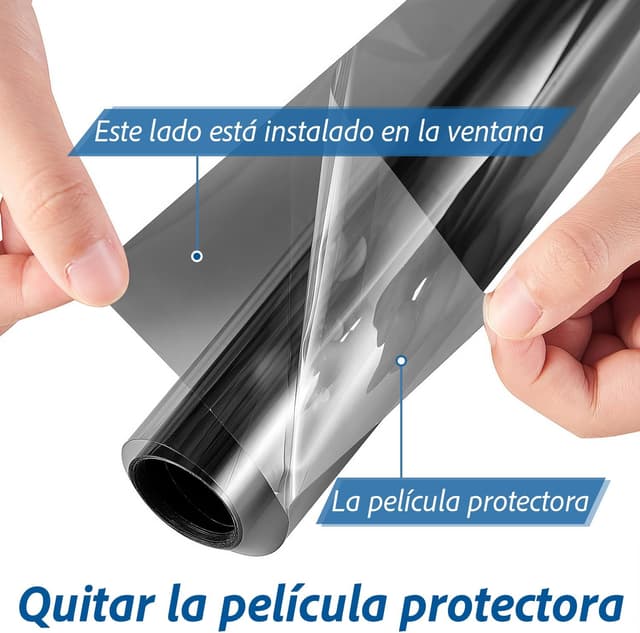 Thumbnail 5 de DIFIT Vinilo Espejo Privacidad Anti-UV 30x200cm Negro-Plateado 🪟