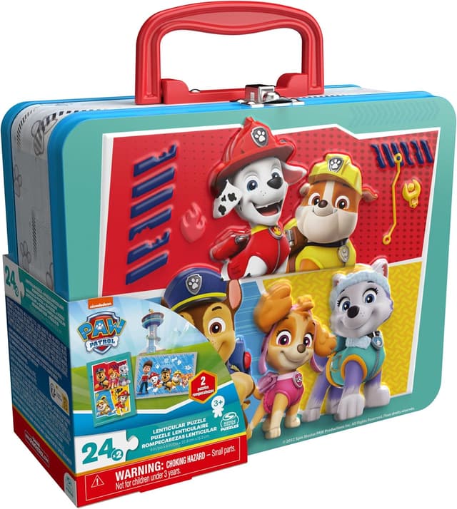 Detalle de LA PAT PATROUILLE Grande valisette avec 2 puzzles lenticulaires Spin Master Games