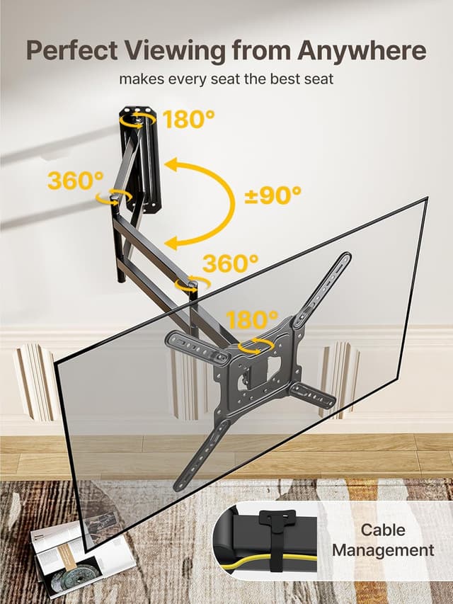 Thumbnail 4 de monTEK Long Arm TV Wall Mount for 23–65" TVs