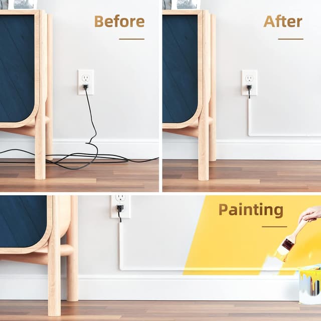 Detalle de Delamu Mini Cable Trunking Self Adhesive (2.4M) – 1-cable cable management kit, white