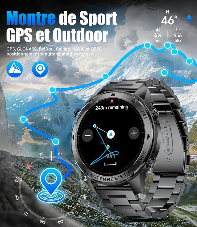 Thumbnail 1 de LIGE GPS Montre Connectée 1,43"