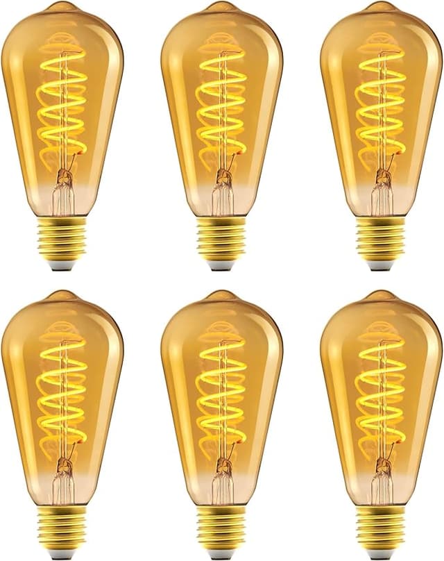 Detalle de Amazon Basics Bombilla LED E27 Vintage 6/Pack🕯
