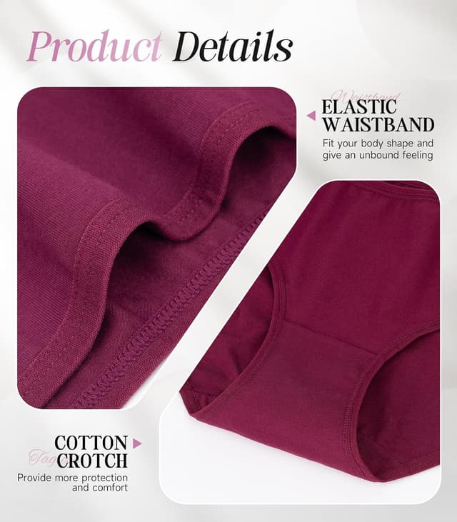 Thumbnail 6 de TANSTC Damen Hipster-Slips im 6er-Pack aus Baumwolle (95% Baumwolle, 5% Spandex)