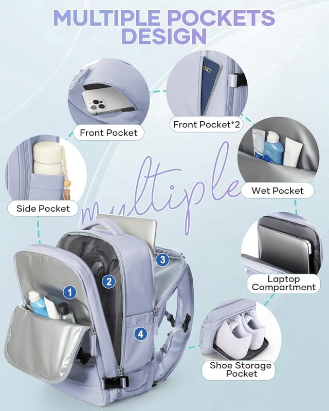 Thumbnail 6 de SZLX sac à dos de voyage sous vide 40x30x20 avec pompe et compartiment ordinateur 14 pouces