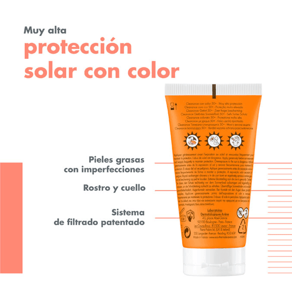 Thumbnail 1 de Avène Cleanance Crema Solar Color SPF50+ - 3x50 ml