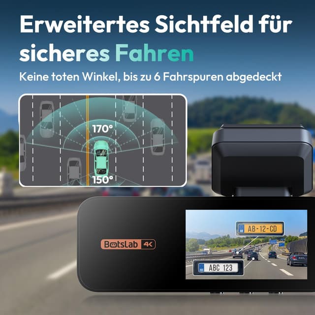 Thumbnail 6 de BOTSLAB Dashcam Auto 4K vorn+hinten mit GPS