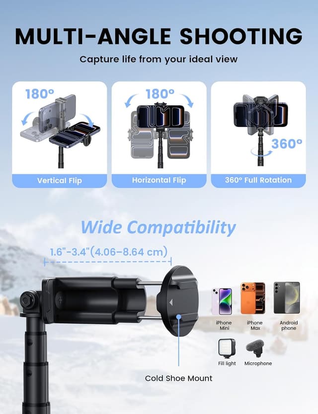 Detalle de Lamicall 65-inch phone tripod, selfie stick