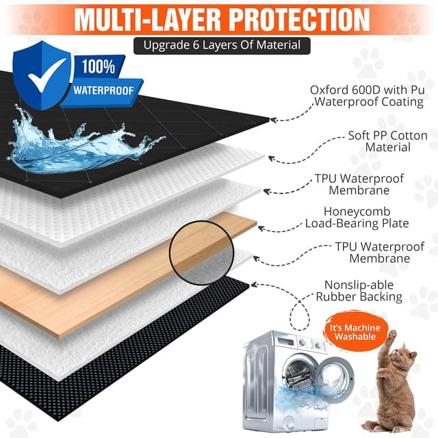 Detalle 2 de LOYA Crafts Pet Backseat Extender for Dogs – 600D hard-bottom waterproof hammock with mesh window and storage pockets