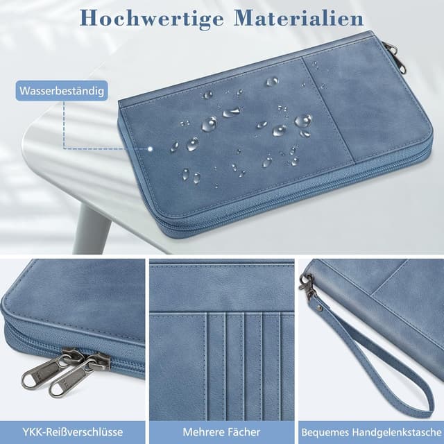 Detalle de FINTIE Familien-Reisepass-Tasche Reiseorganizer mit RFID-Blockierung
