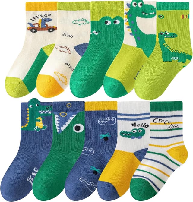 Thumbnail 6 de ZYUPHY Calzini bambino in cotone unisex 1-7 anni, confezione da 10 paia con fantasia cartoon