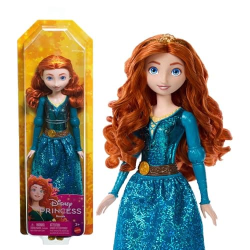Detalle de Mattel Disney Princess Mérida (Brave) – Muñeca de moda articulada con accesorios y pelo largo