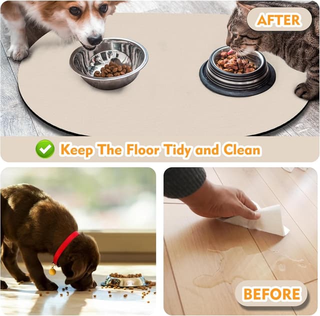 Detalle 1 de METEOROCK Absorbent Dog Food Mat (51x30.5cm) with 100% Rubber Backing