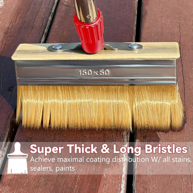 Thumbnail 1 de 60in Deck Brush with Long Handle 6in Decking Paint Brush