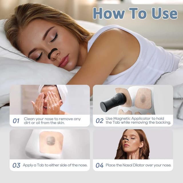 Detalle de Magnetische Nasenpflaster Schnarchen (60 Stück) – Anti-Schnarch-Nasenstrips mit Magneten