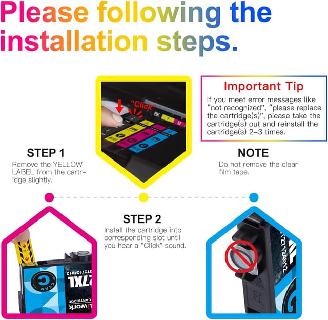 Detalle 2 de Uniwork 27 XL Kompatible Tintenpatronen 8er-Pack 🖨