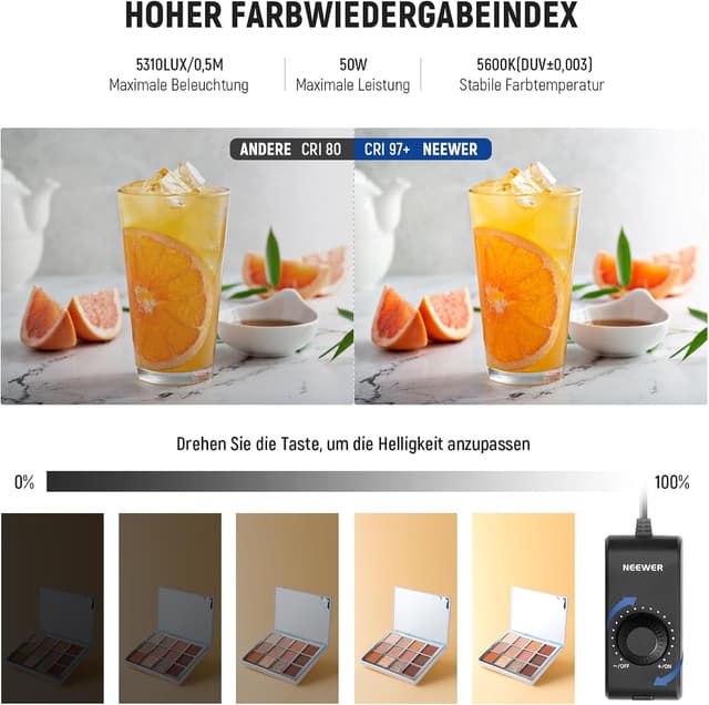 Detalle de NEEWER LP50 Lichtbox Fotostudio 50 x 50 cm