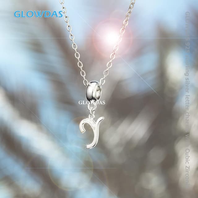 Thumbnail 5 de GLOWDAS Y Letter Sterling Silver CZ Charm 23mm